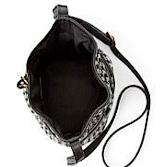 Polo Ralph Lauren Black White Houndstooth Mini Bellport Bucket Bag - Picture 3 of 4